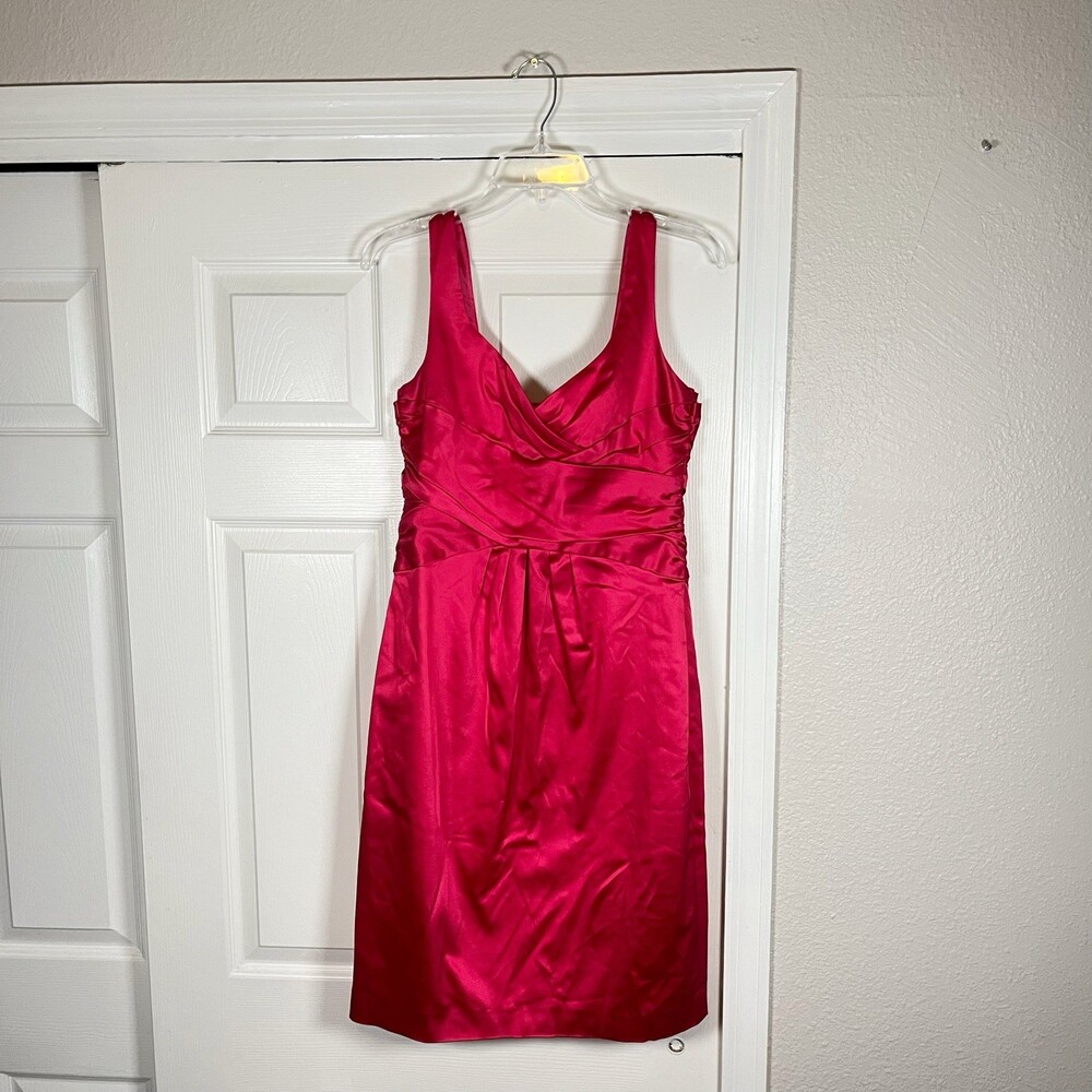 Jones New York Womens Dress Red Satin Size 8 Pleated Y2K Gothic Vampire Evening